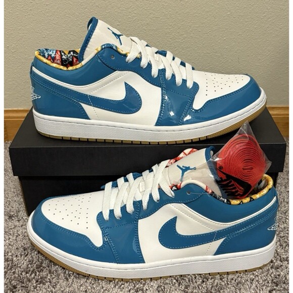 Size 11M - Air Jordan 1 Low “Barcelona Cyber Teal” - Picture 1 of 5